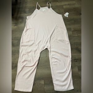 Sage & Sky Pink Hacci Rib Jumpsuit Size 2X New